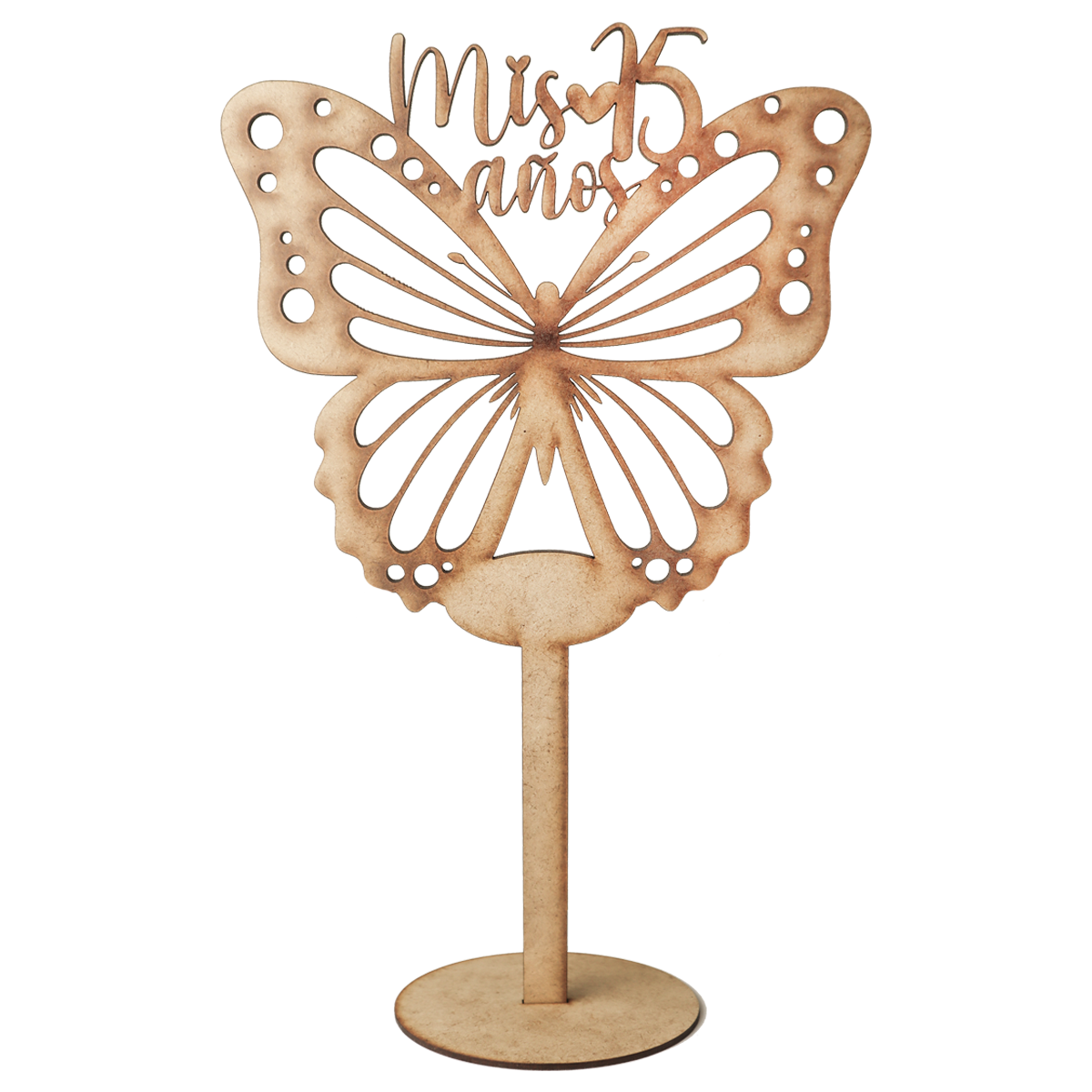 🦋 Centro de Mesa Mariposa para XV Años – Elegancia Natural en MDF 🌸 10pz RB74