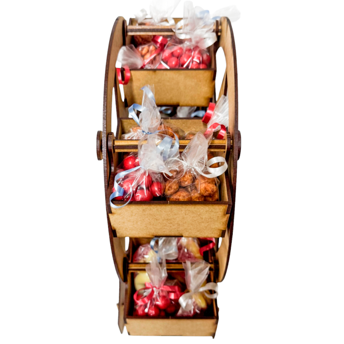 🎡 Rueda de la Fortuna decorativa en MDF – Dulcero o centro de mesa 🎁 1pz RB96