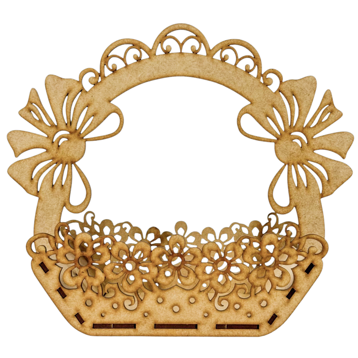 🎀 canasta decorativa con moños de mdf 🎀 RB97