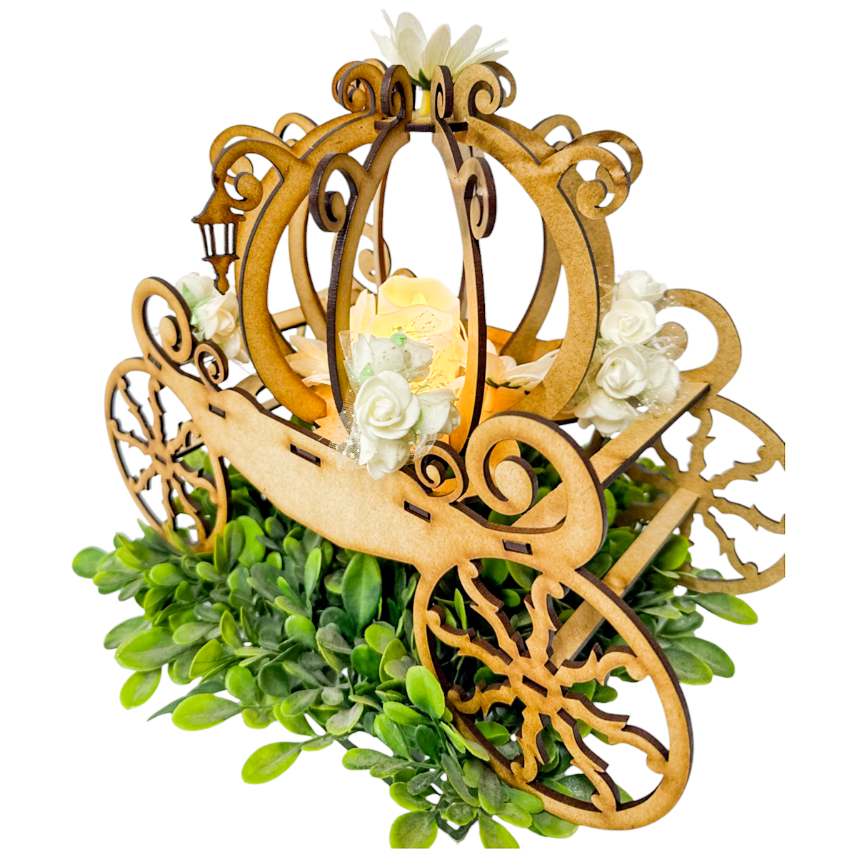 🎠 Carreta de Cenicienta en MDF – Ideal para Centros de Mesa o Decoración ✨5pz RB98