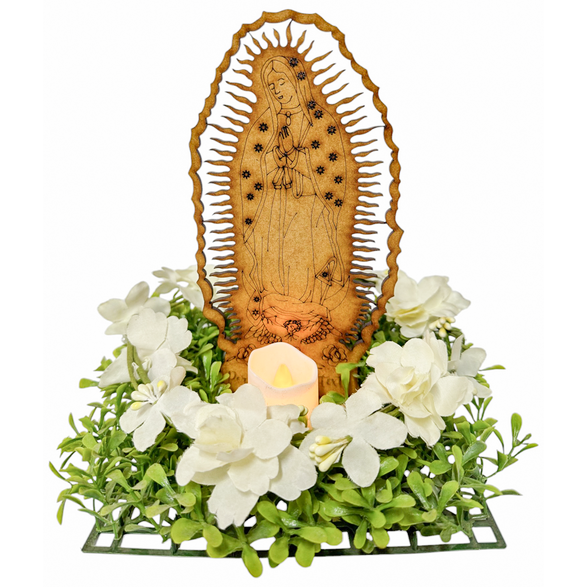 🕊️ Virgen de Guadalupe en MDF con base personalizada 🕊️ 25cm 12pz RB95