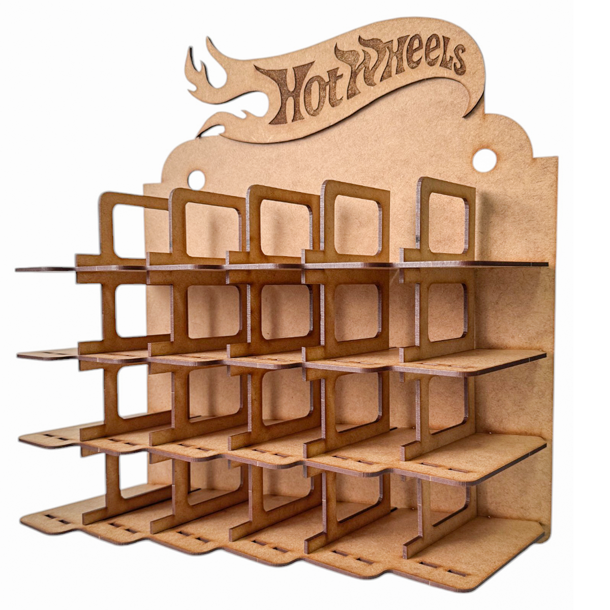 🚗🔥 Repisa Organizadora Hot Wheels en MDF – Para 35 Carritos 🏁✨ OE37