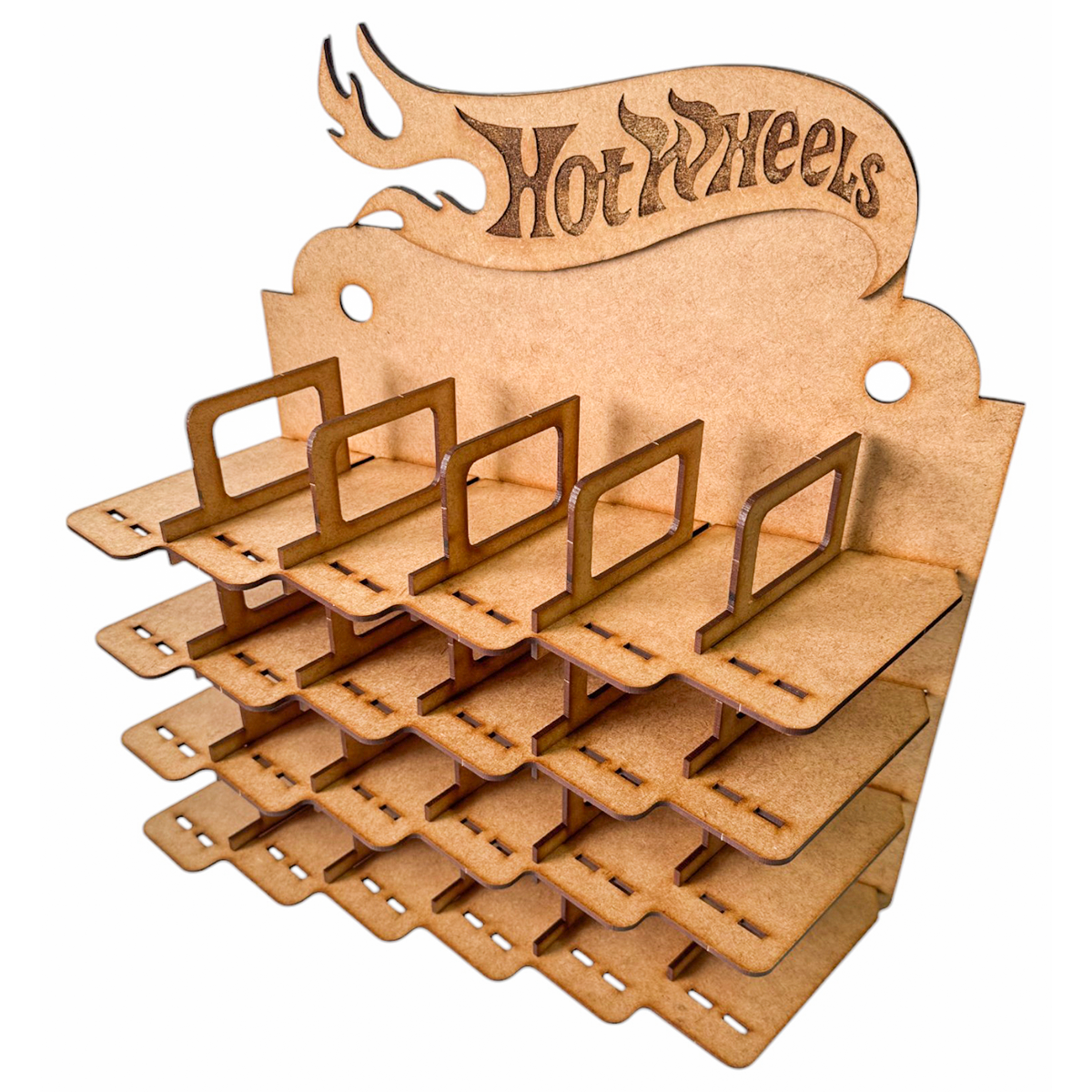 🚗🔥 Repisa Organizadora Hot Wheels en MDF – Para 35 Carritos 🏁✨ OE37