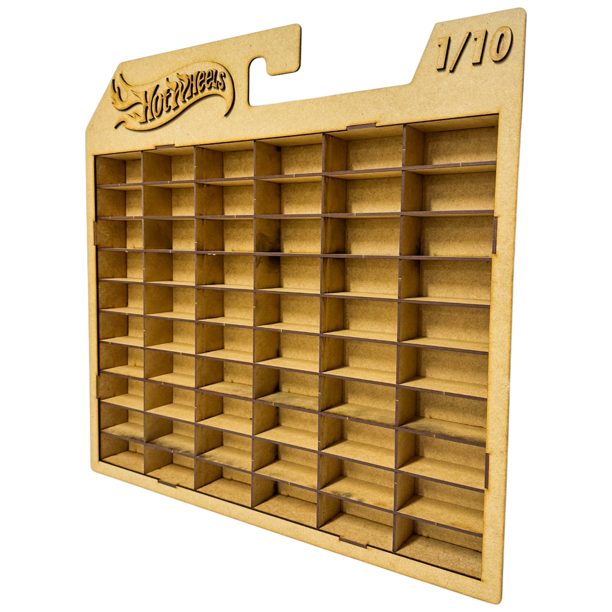 🚗🔥 Exhibidor Hot Wheels de 1/10 en MDF – Para 70 carritos sueltos 🔥🚗 OE42