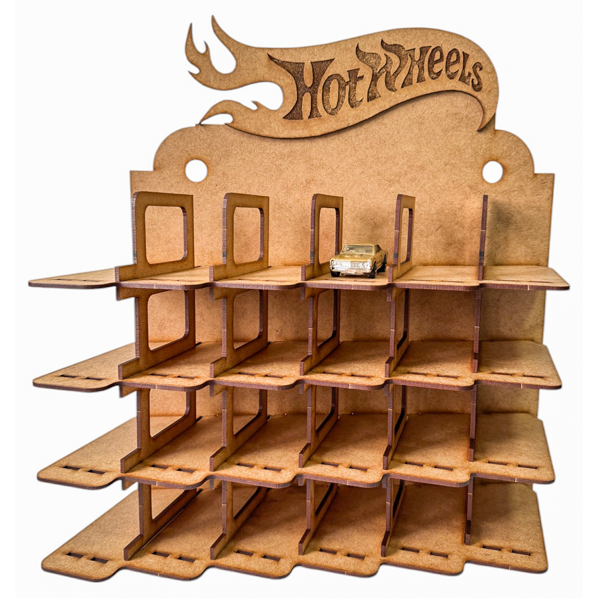 🚗🔥 Repisa Organizadora Hot Wheels en MDF – Para 35 Carritos 🏁✨ OE37
