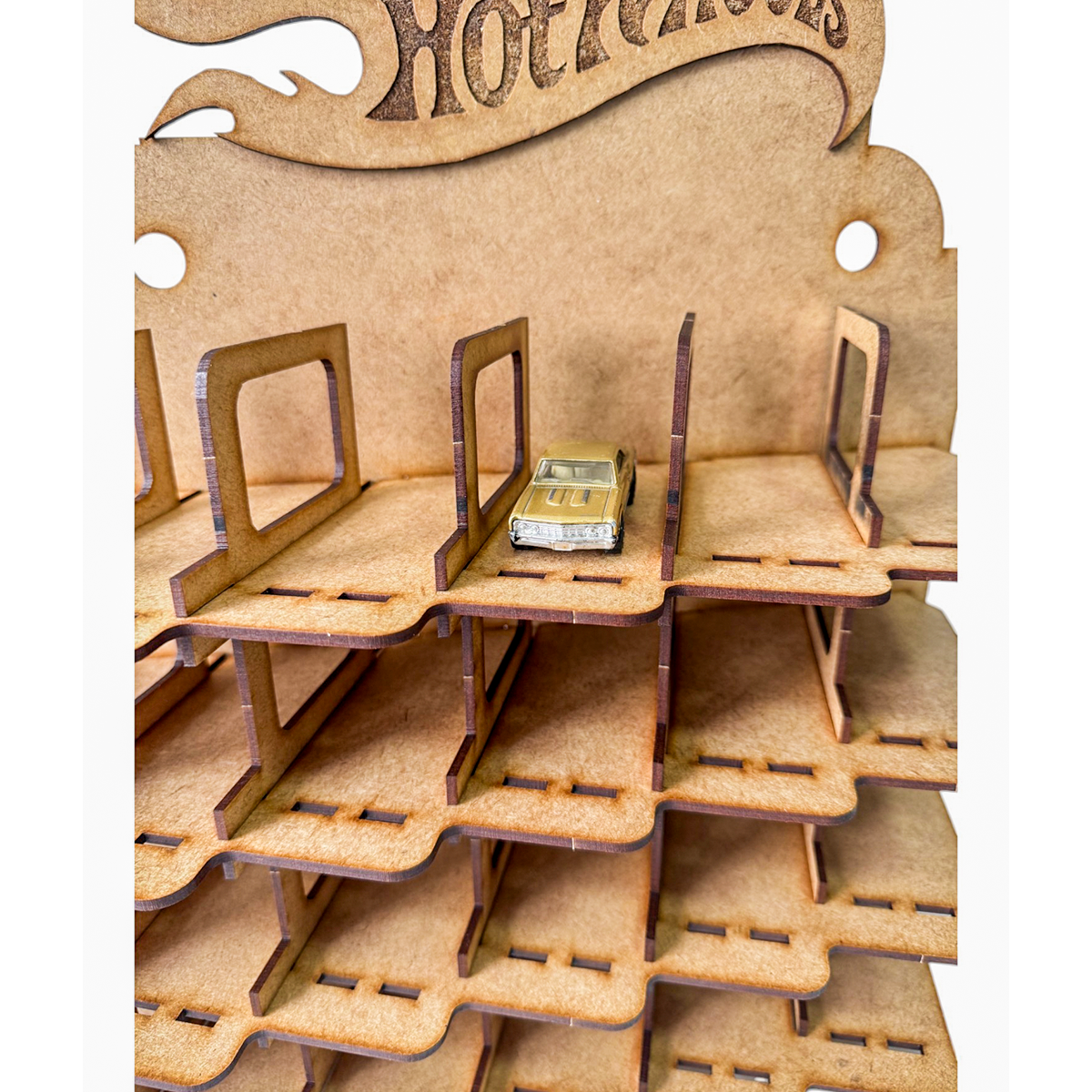 🚗🔥 Repisa Organizadora Hot Wheels en MDF – Para 35 Carritos 🏁✨ OE37