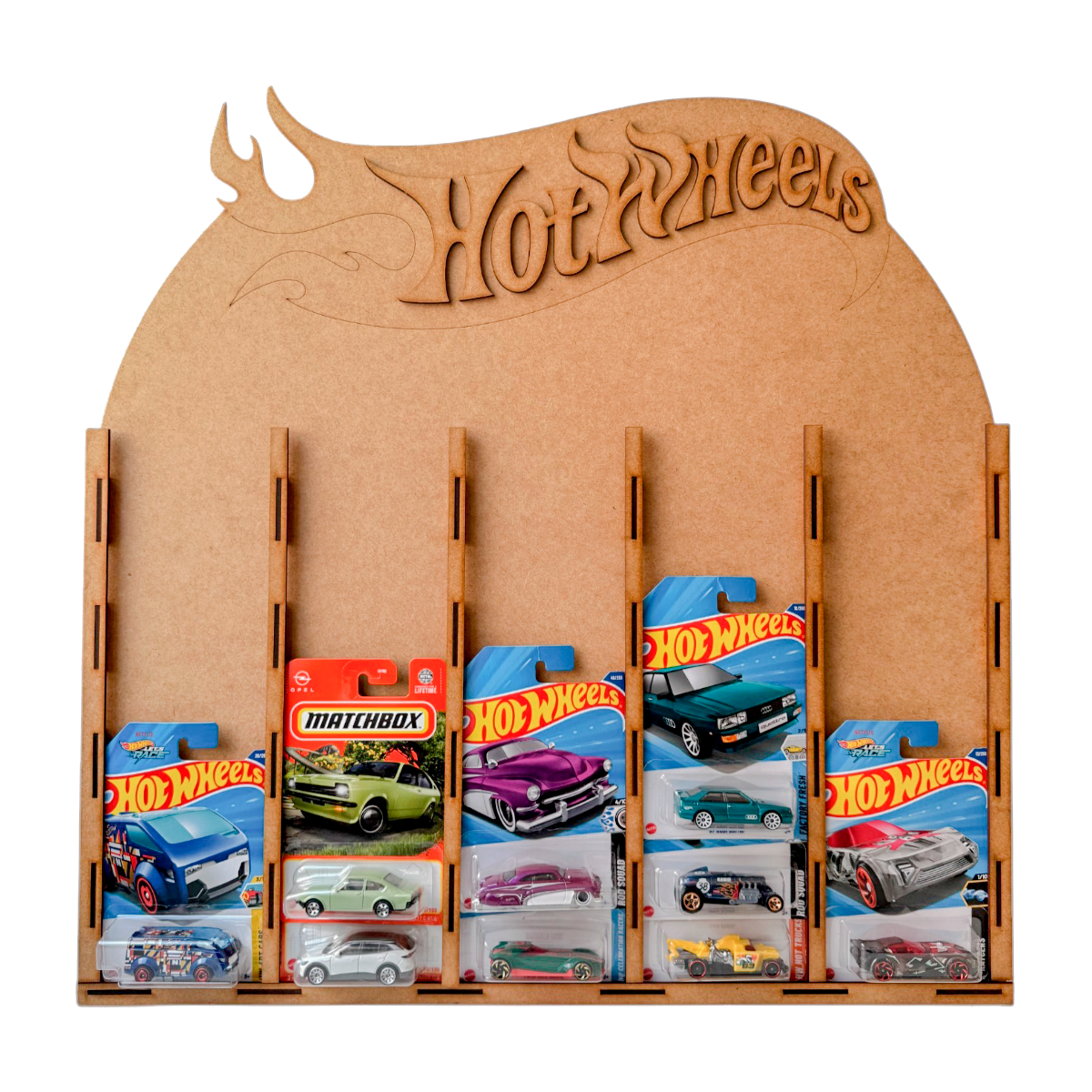 🔥🚗 Organizador Hot Wheels en MDF – Exhibidor Vertical para Paquetes Cerrados 🚗🔥 OE39