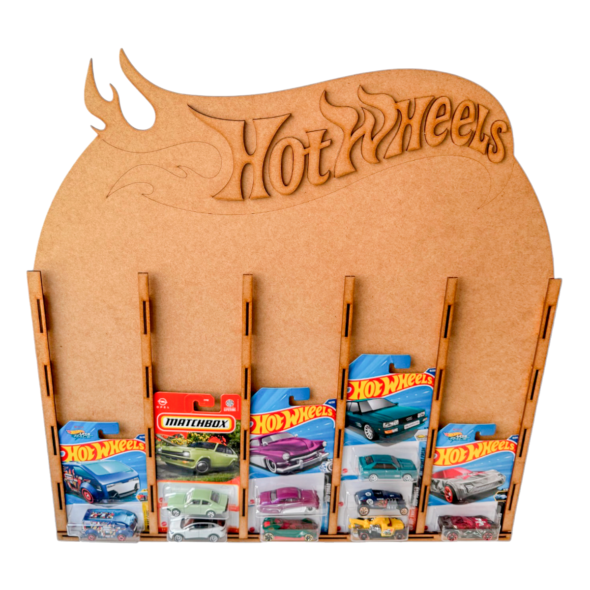 🔥🚗 Organizador Hot Wheels en MDF – Exhibidor Vertical para Paquetes Cerrados 🚗🔥 OE39