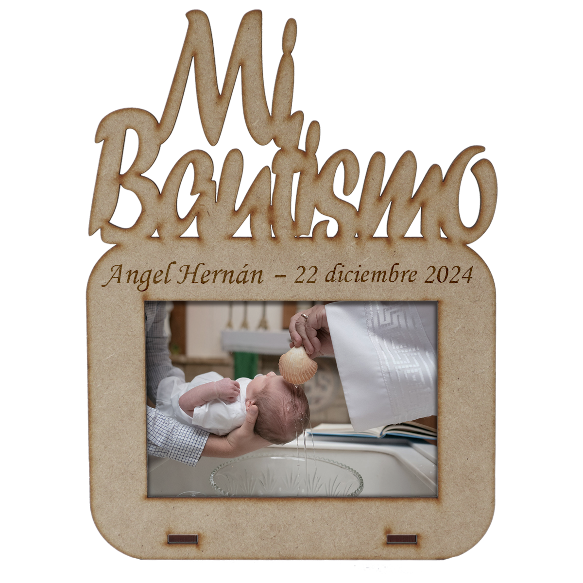 🕊️ Porta Retrato MDF "Mi Bautismo" – Recuerdo Especial 🍼 10pz RB41