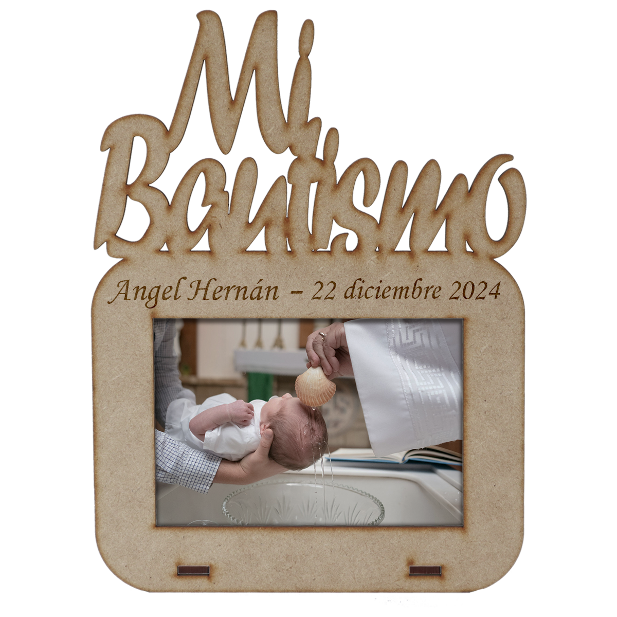 🕊️ Porta Retrato MDF "Mi Bautismo" – Recuerdo Especial 🍼 10pz RB41