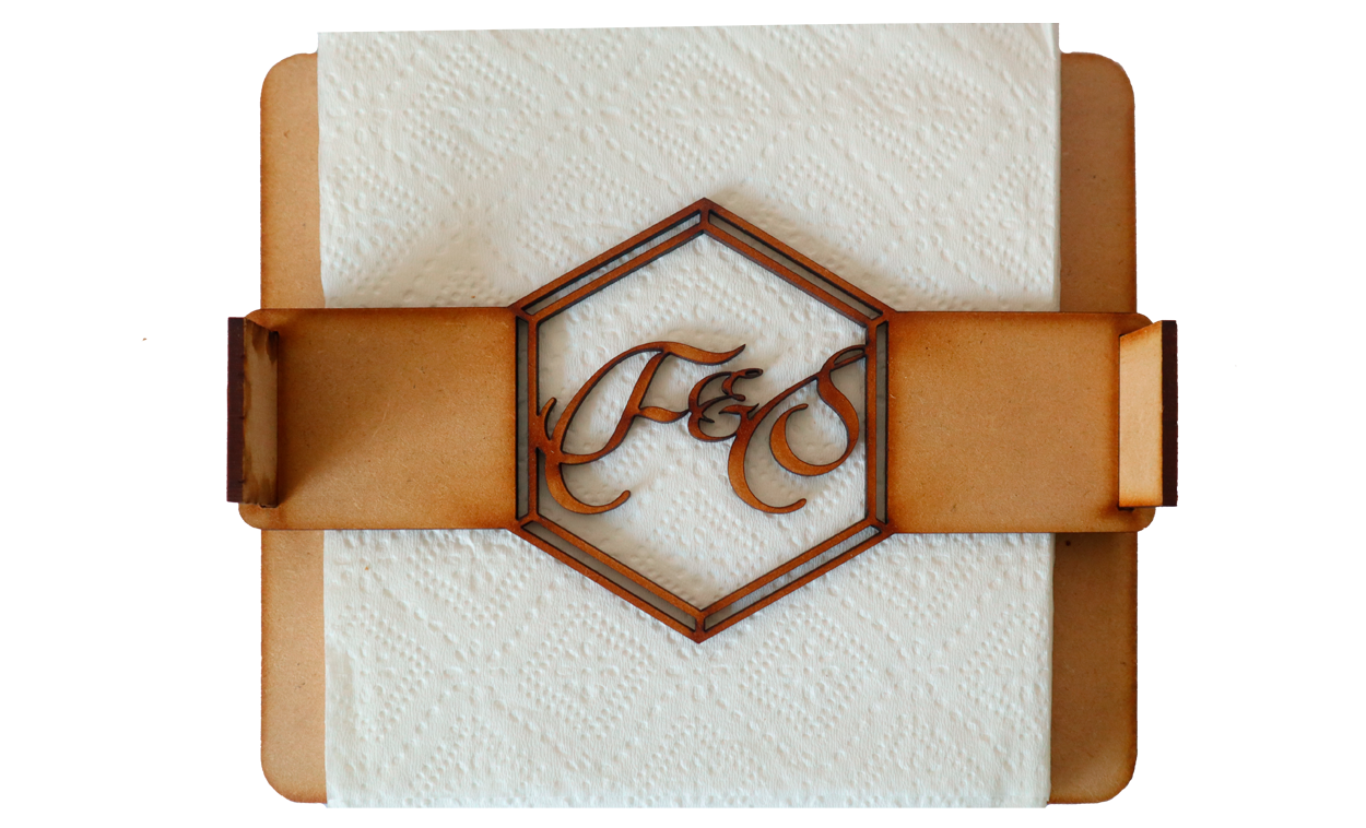 ✨ Servilletero personalizado con iniciales – Estilo hexagonal 💎 10pz UE08