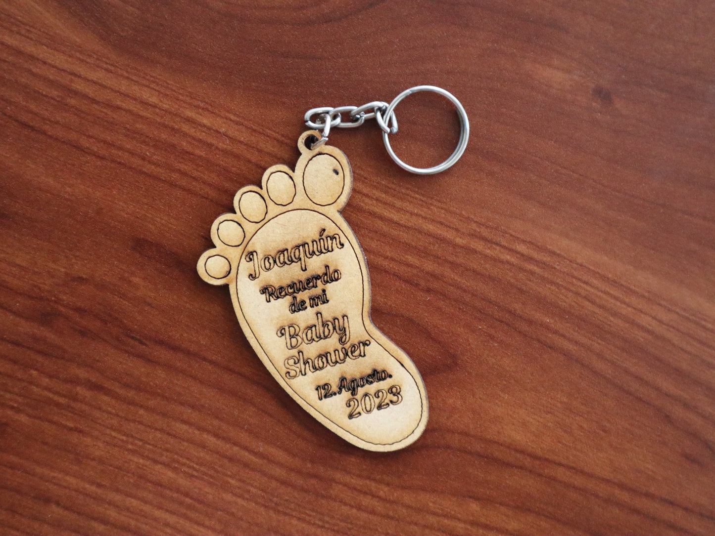 👣✨ Llavero huellita personalizado para Baby Shower 🍼💕 30pz RB110