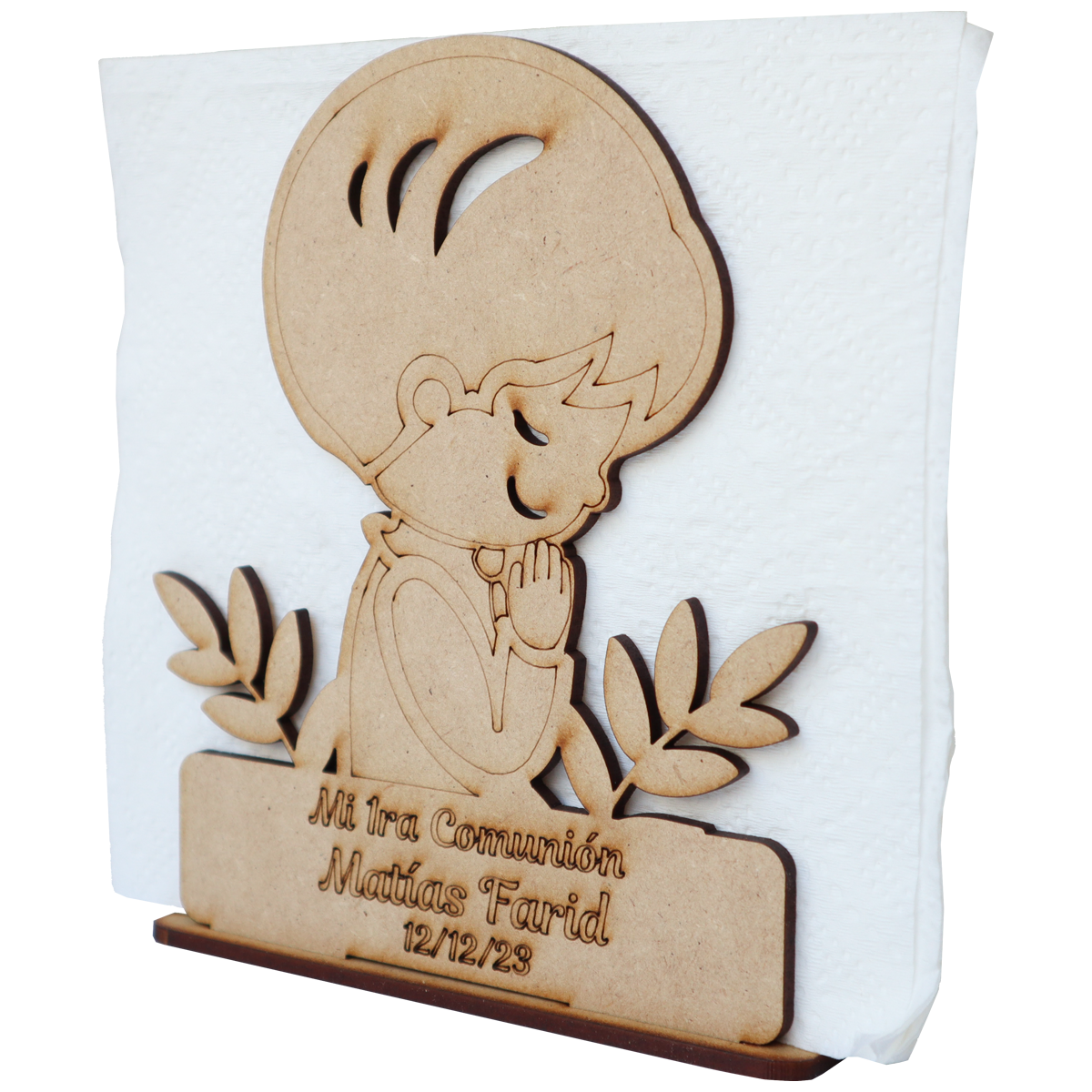 🙏 Servilletero de Primera Comunión – Niño Orando 🙏 12pz UE15