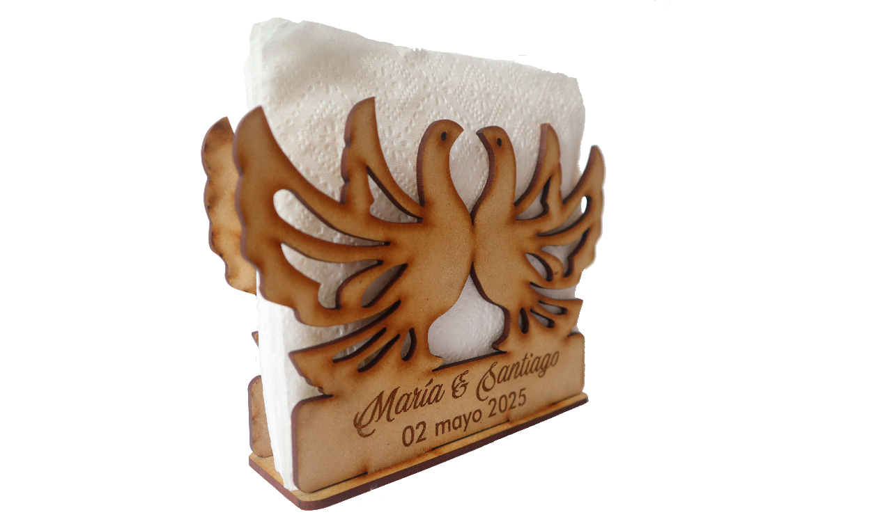 🕊️ Servilletero personalizado con palomas de amor 🕊️ 12pz UE11