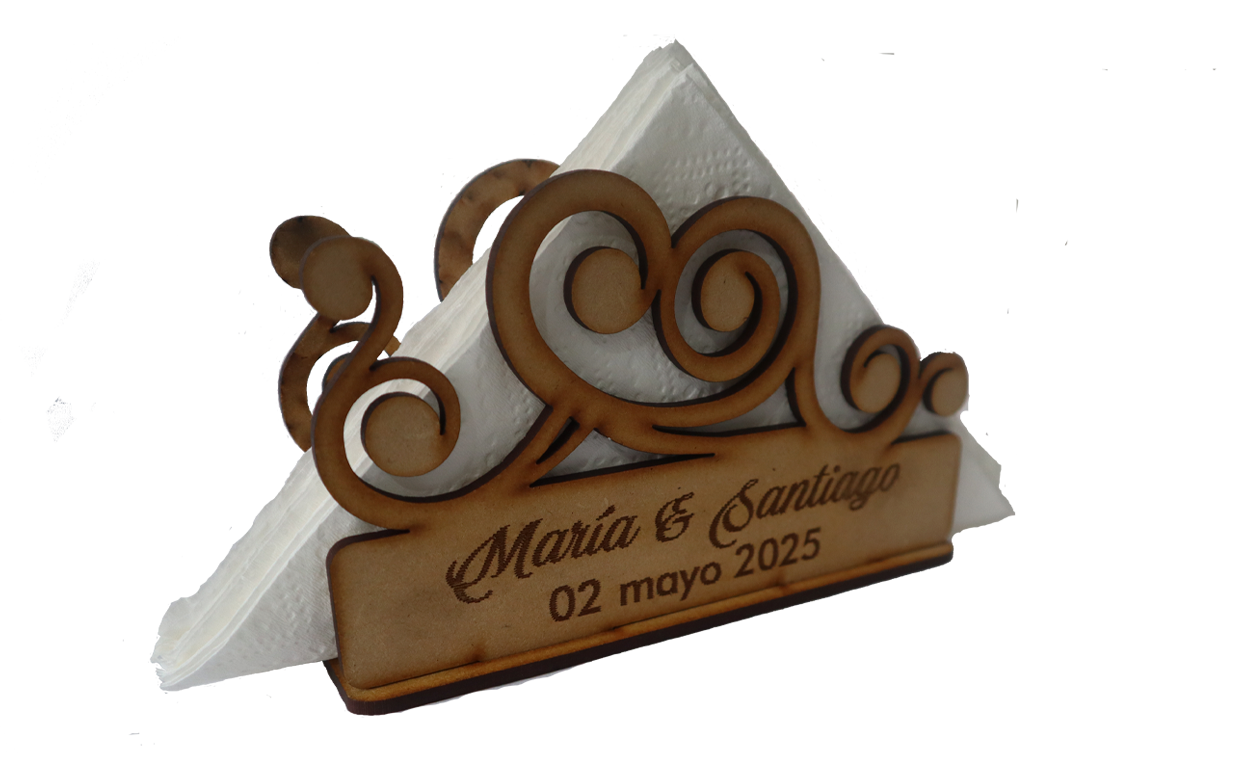 💍❤️ Servilletero Personalizado Corazones – Recuerdo de Boda ❤️💍 12pz UE21