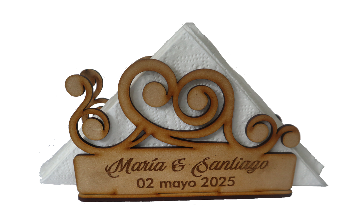💍❤️ Servilletero Personalizado Corazones – Recuerdo de Boda ❤️💍 12pz UE21
