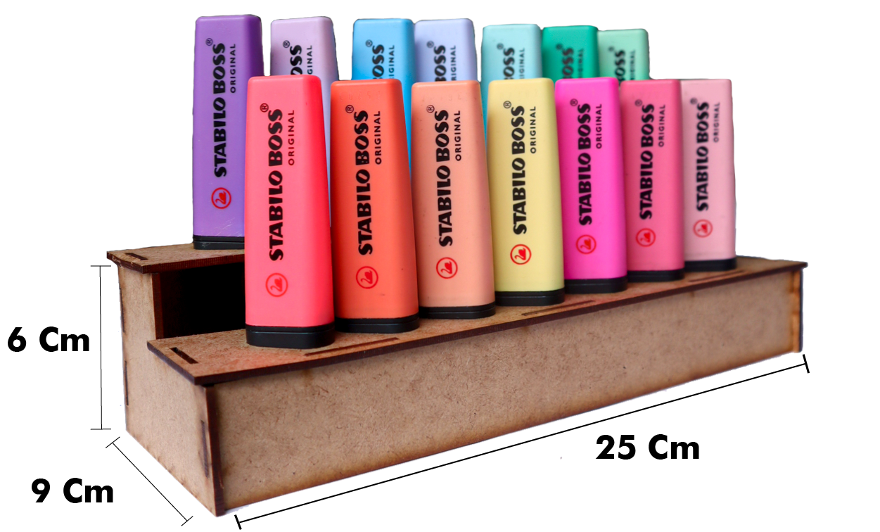 🟫 Organizador de MDF para Marcatextos Stabilo Boss – 2 Niveles OE02