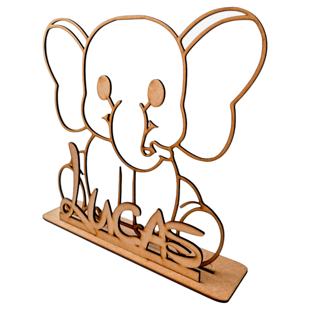 🎉 Elefante decorativo personalizado en MDF 🐘✨ 30cm 10pz RB92