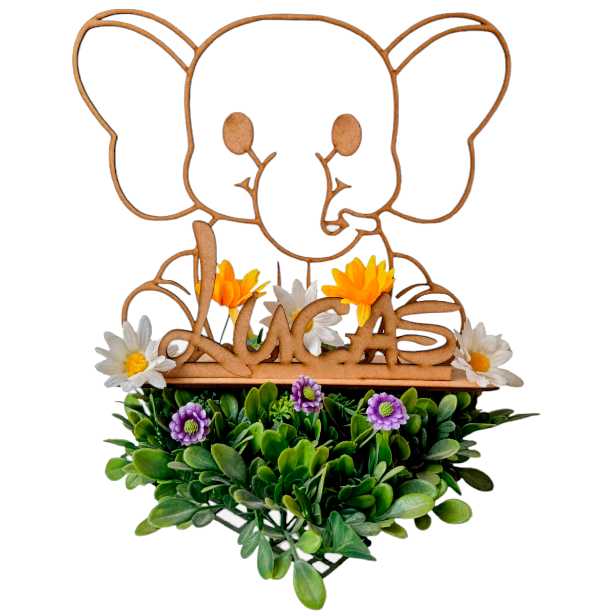 🎉 Elefante decorativo personalizado en MDF 🐘✨ 30cm 10pz RB92