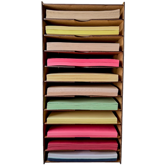 📄✨ Organizador Vertical de Hojas en MDF – 13 Compartimentos 🎨 OE38