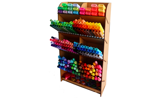 📚 Organizador Vertical de Escritorio con 10 Compartimentos – MDF OE04