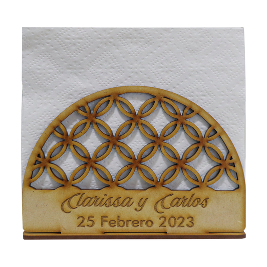 💍 Servilletero Personalizado – Diseño Floral Circular 🌸 12pz UE31