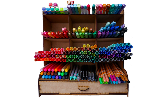 🖍️ Organizador de plumones con cajón 🧷 | OE08