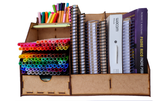 Organizador Grande de Escritorio – Para Plumones, Libretas y Más 📚🖊️ OE06