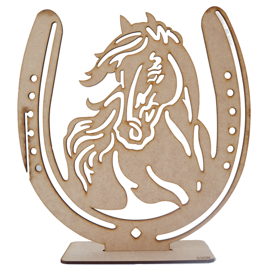 🐎 Herradura con Caballo Rústico – Decoración Vaquera en MDF 🐎 10pz RB54