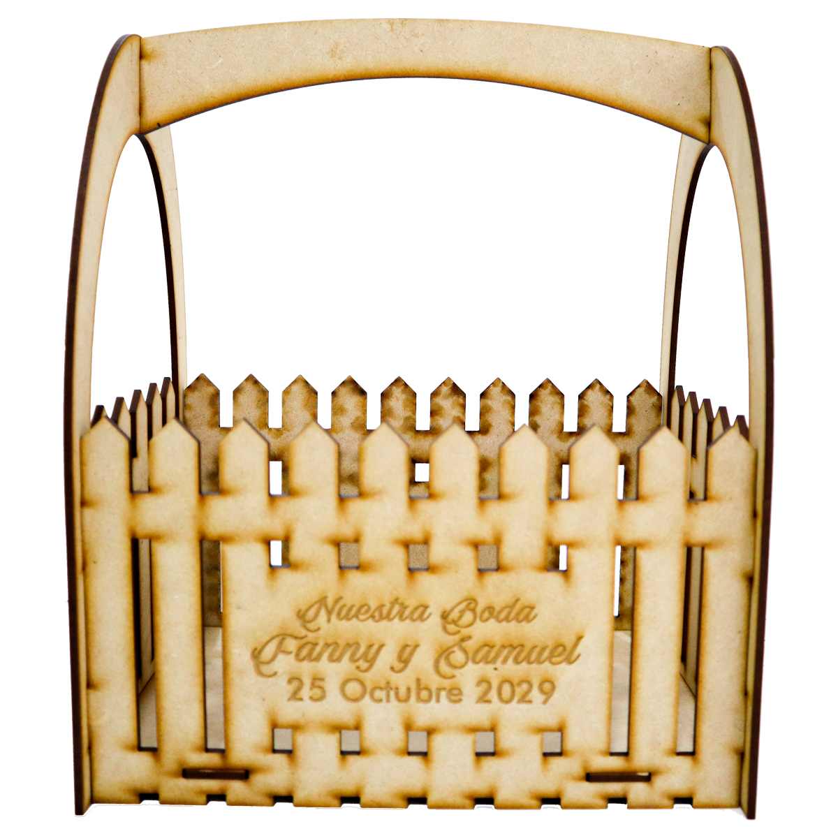 🎀 Canasta de MDF Personalizada para Recuerdos de Boda o XV Años 🎀 5pz RB47