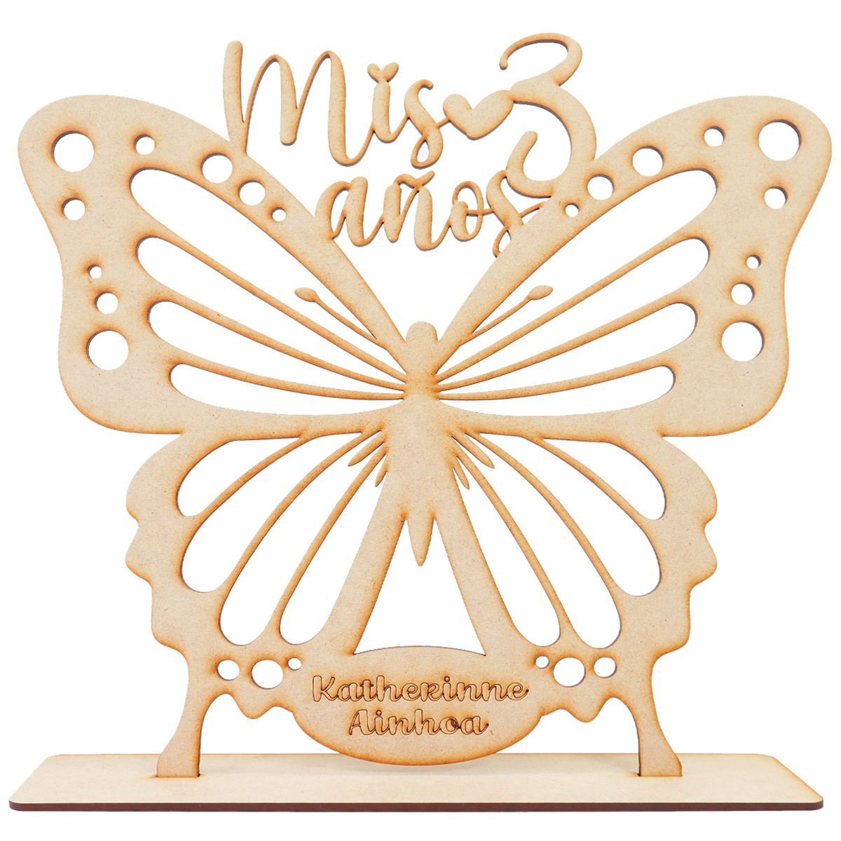 🦋 Centro de Mesa Mariposa Decorativa "Mis 3 Años" Personalizada 🎉 10pz RB58