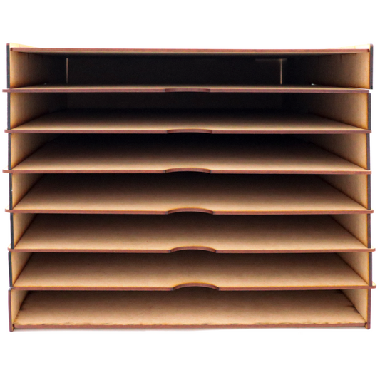 🗂️✨ Organizador vertical de hojas tamaño carta con 8 niveles – MDF 3 mm 📚 OE24