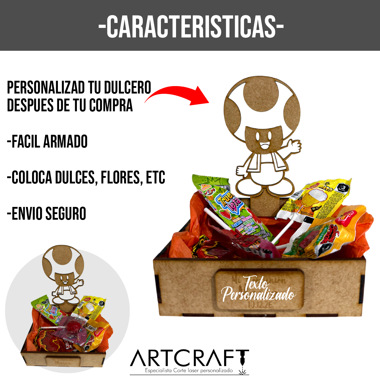 🎉 Dulcero Personalizado de MDF para Toda Ocasión 🎁 10pz RB86