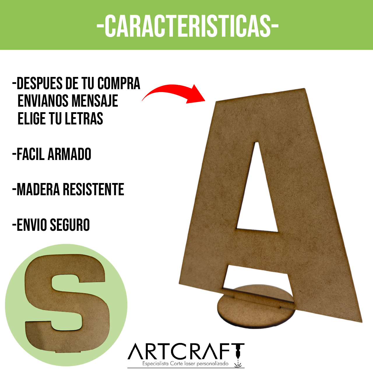 🎨 Letras Decorativas de MDF Personalizables 25cm 10pz RB89