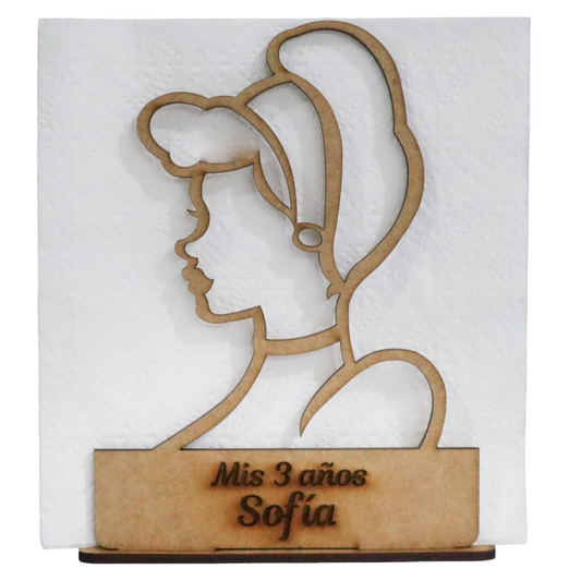 👸 Servilletero de Princesa Personalizado – Cumpleaños Infantil 🎂✨ 12pz UE36