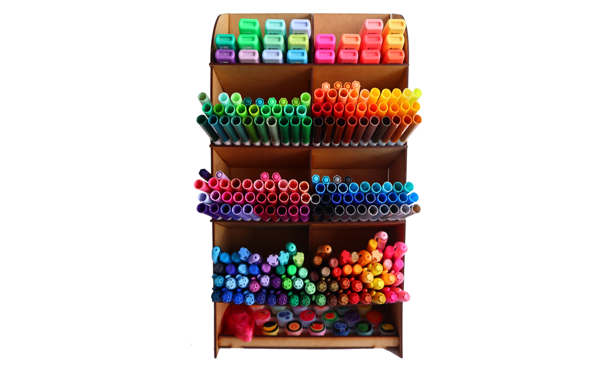 📚 Organizador Vertical de Escritorio con 10 Compartimentos – MDF OE04