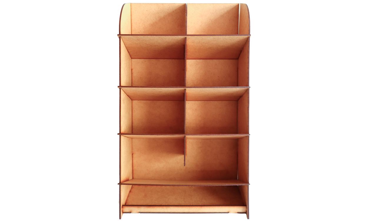 📚 Organizador Vertical de Escritorio con 10 Compartimentos – MDF OE04