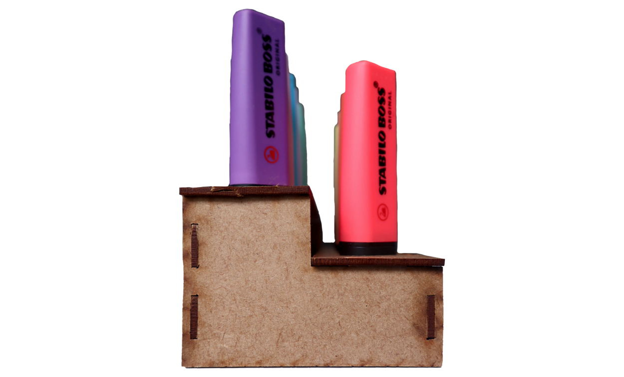 🟫 Organizador de MDF para Marcatextos Stabilo Boss – 2 Niveles OE02