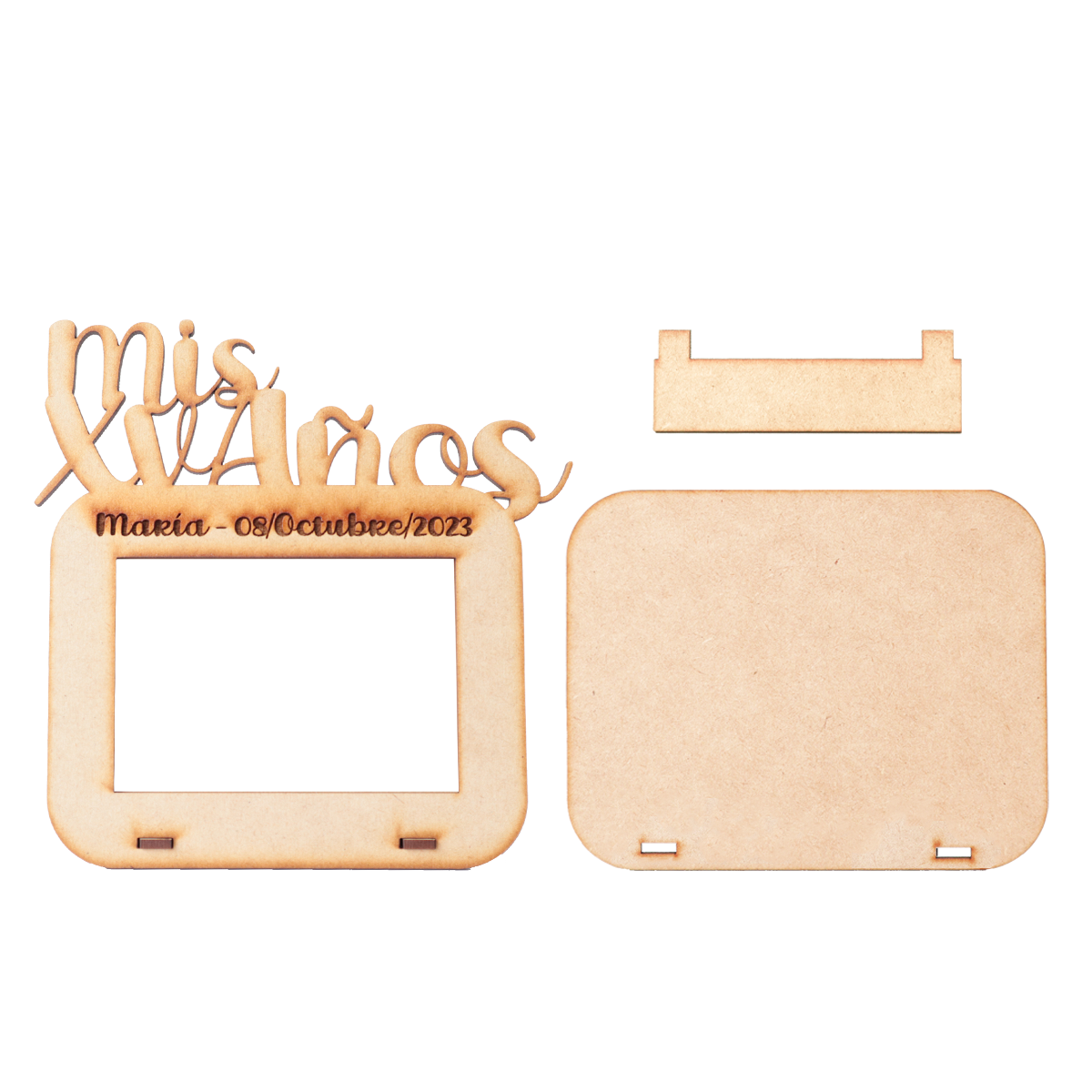 📸 Portarretrato “Mis XV Años” Personalizado en MDF 🎉 10pz RB40