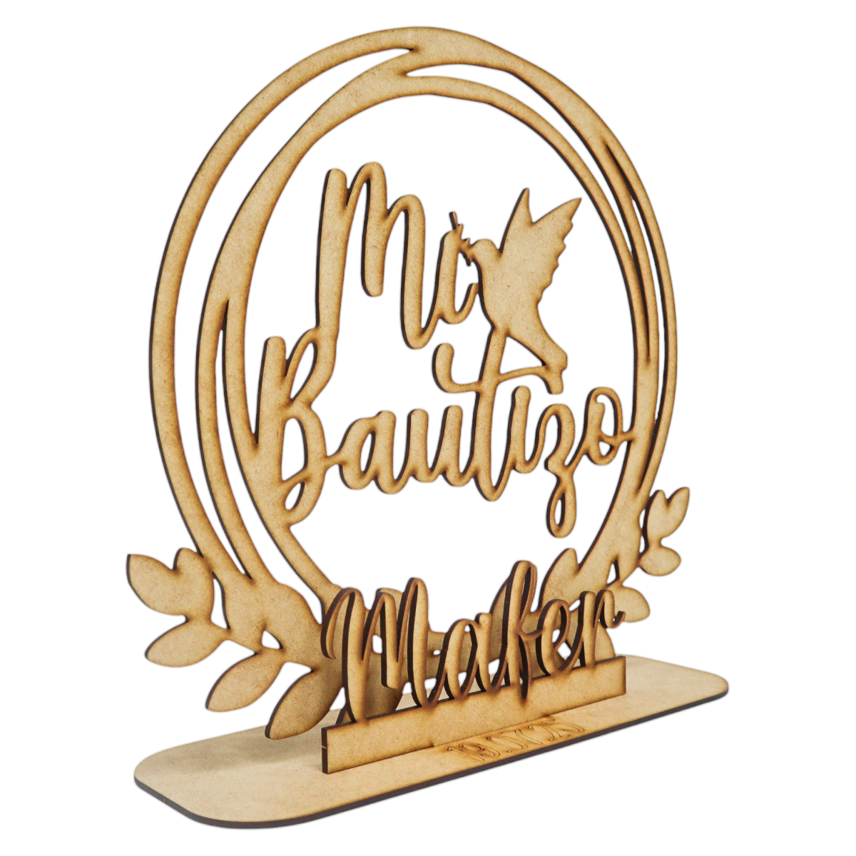 🕊️✨ Centro de Mesa Bautizo Personalizado | Con Nombre y Fecha 📆 25cm 10pz RB126