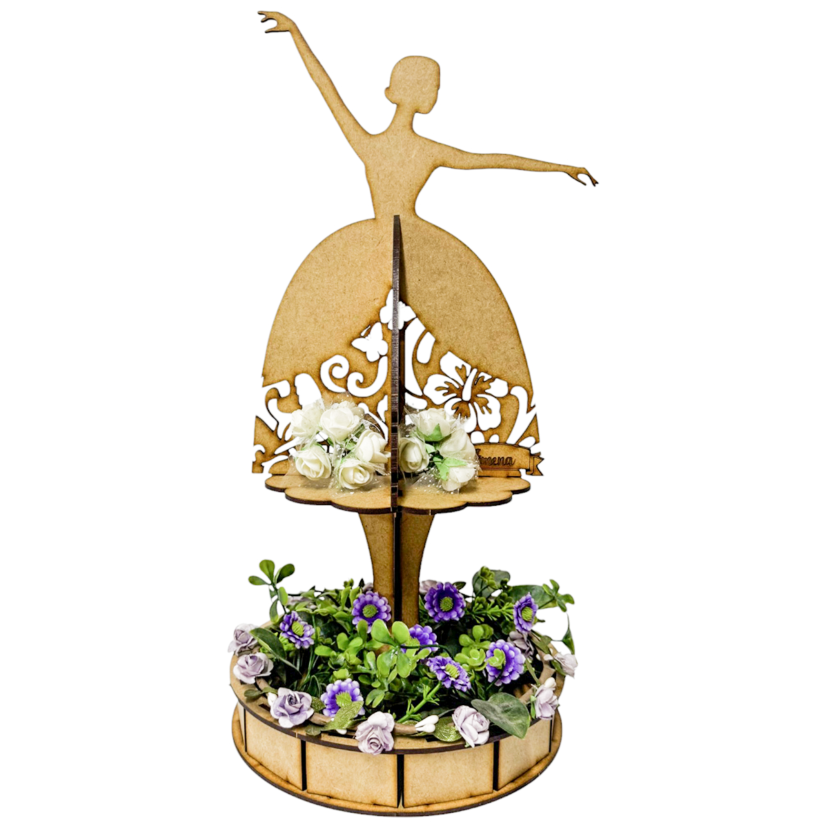 Bailarina decorativa de MDF personalizada 5pz RB99