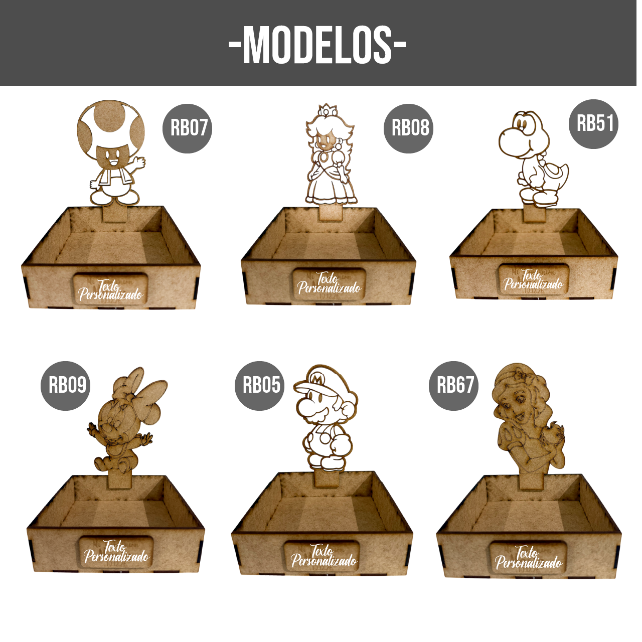 🎉 Dulcero Personalizado de MDF para Toda Ocasión 🎁 10pz RB86