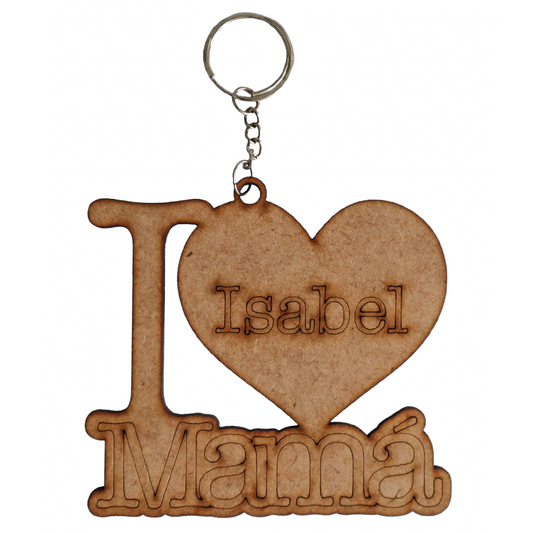 💖🔑 Llavero "I ❤️ Mamá" Personalizado con Nombre | Regalo Especial 🎁 30pz RB121