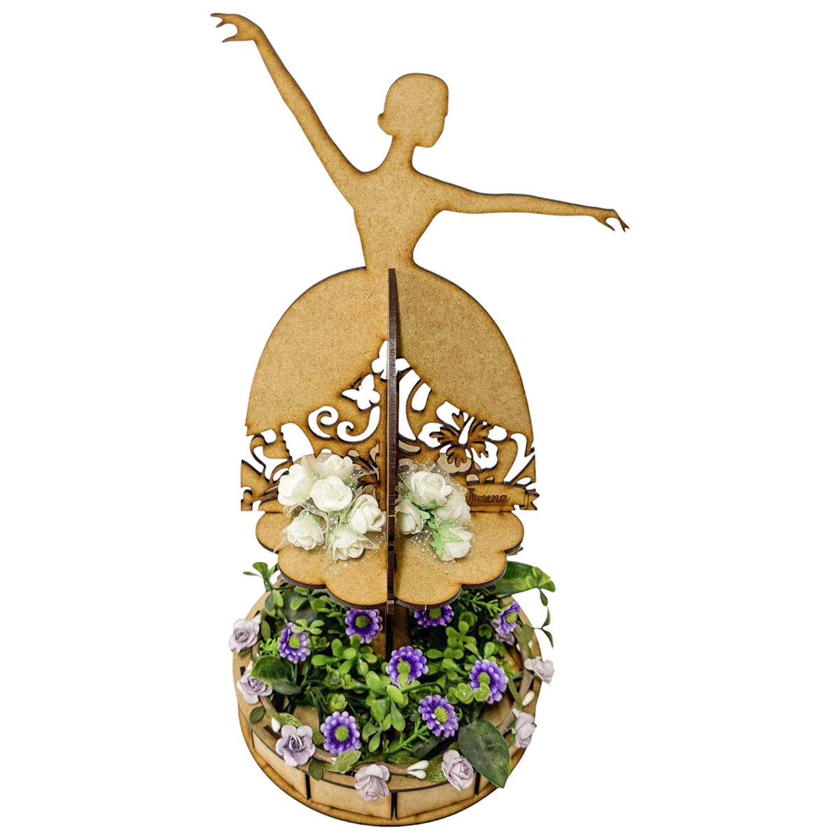 Bailarina decorativa de MDF personalizada 5pz RB99