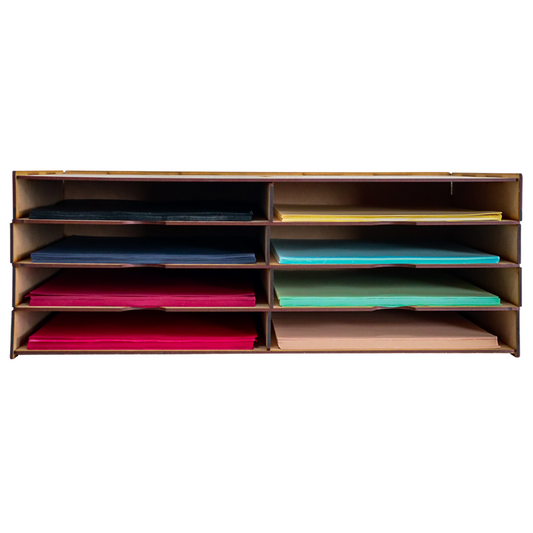 📄✨ Organizador horizontal de hojas tamaño carta con 10 compartimentos – MDF 3 mm 📚 OE25
