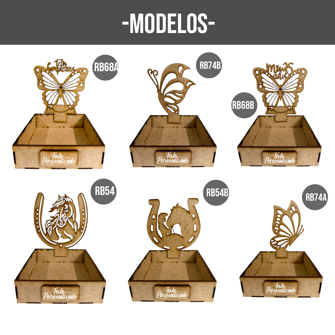 🎉 Dulcero Personalizado de MDF para Toda Ocasión 🎁 10pz RB86