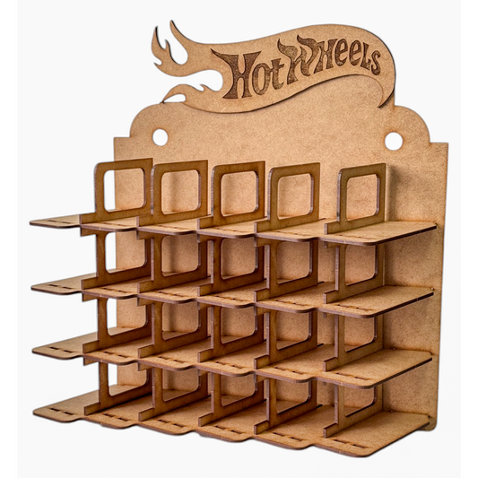 🚗🔥 Repisa Organizadora Hot Wheels en MDF – Para 35 Carritos 🏁✨ OE37