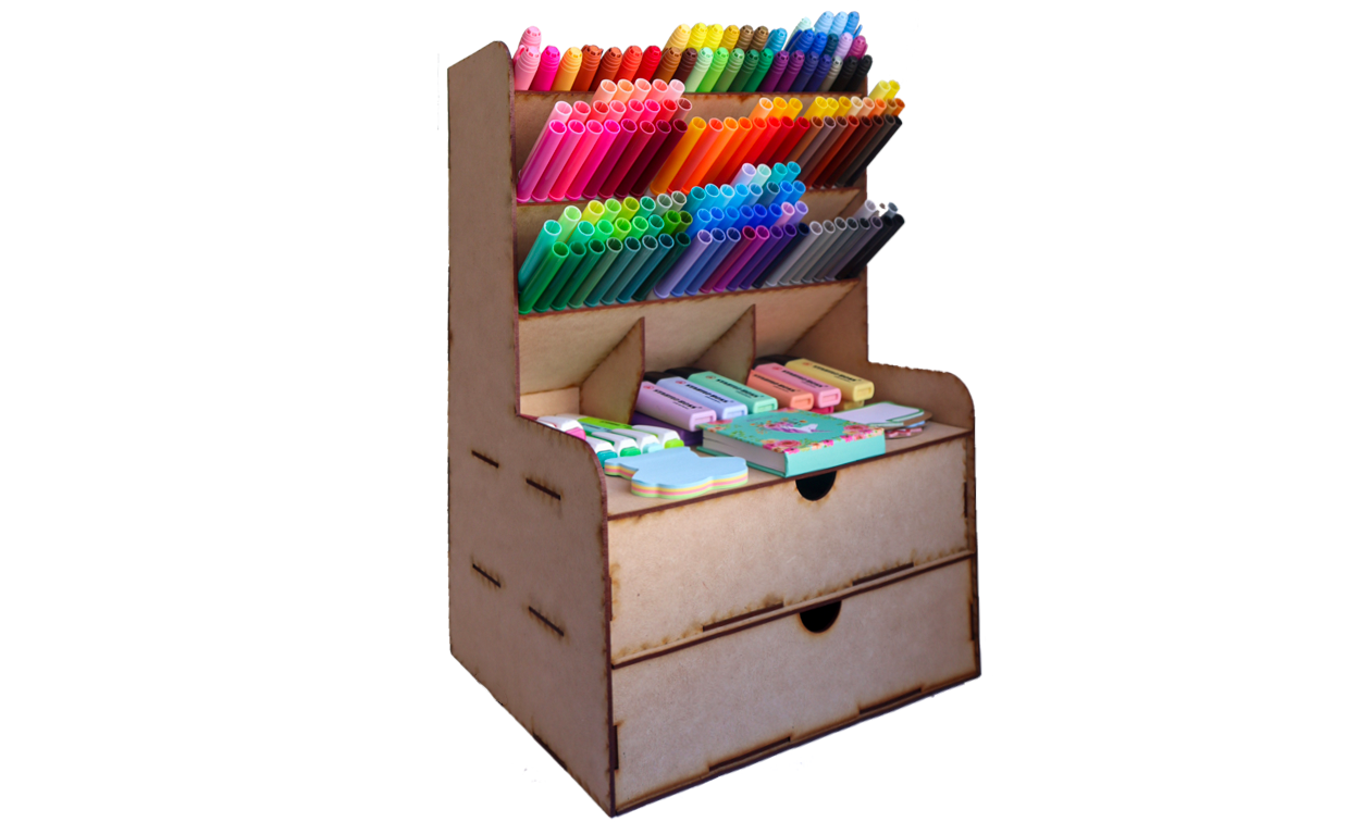 Organizador de Escritorio con 2 Cajones y 3 Niveles Inclinados 🖊️📚 OE10