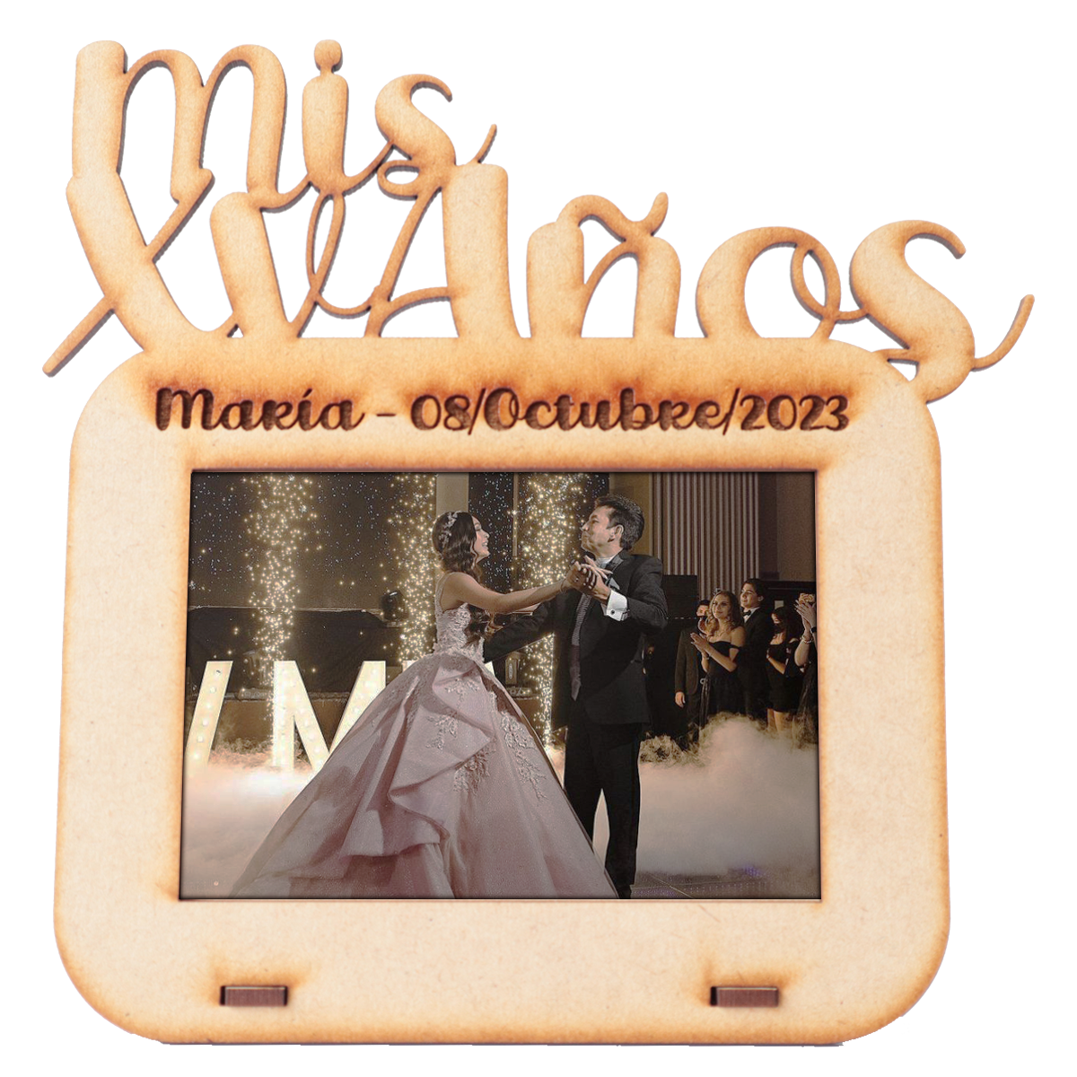 📸 Portarretrato “Mis XV Años” Personalizado en MDF 🎉 10pz RB40