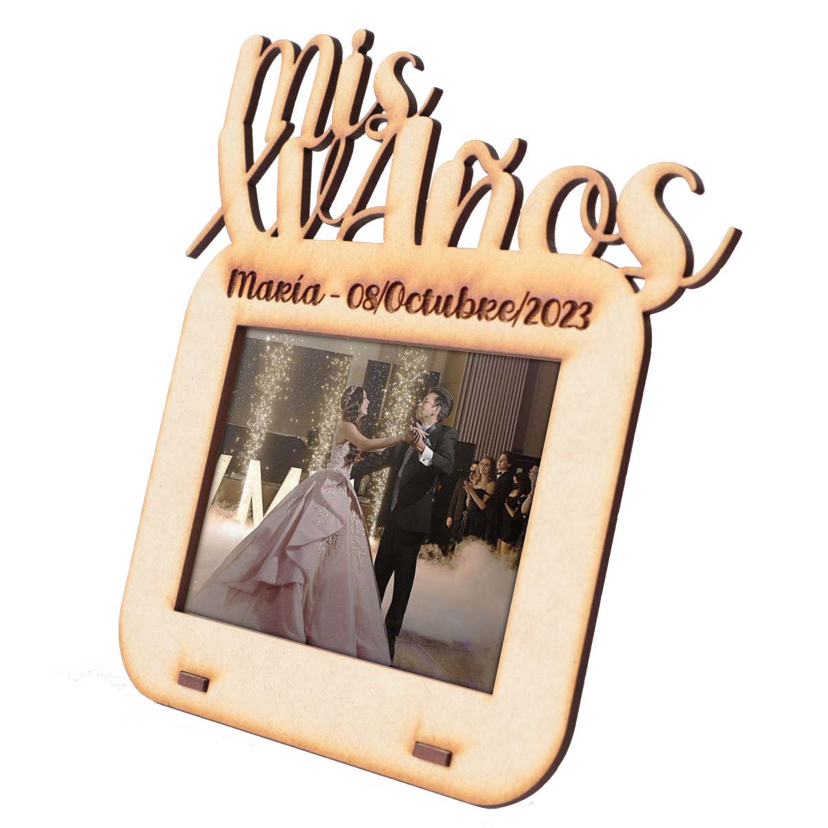 📸 Portarretrato “Mis XV Años” Personalizado en MDF 🎉 10pz RB40